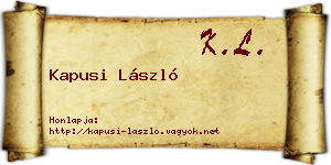 Kapusi László névjegykártya