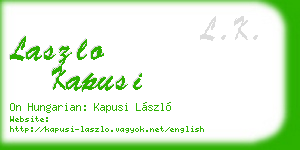 laszlo kapusi business card