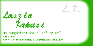 laszlo kapusi business card